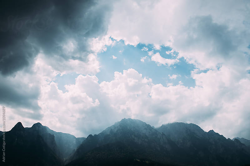 Dramatic sky over mountains