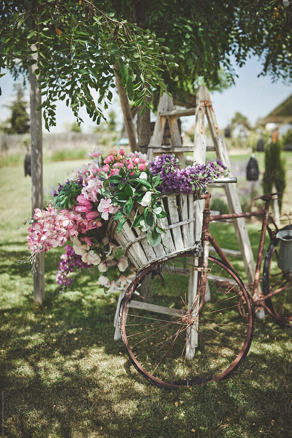 Bycicle  decorated with flowers