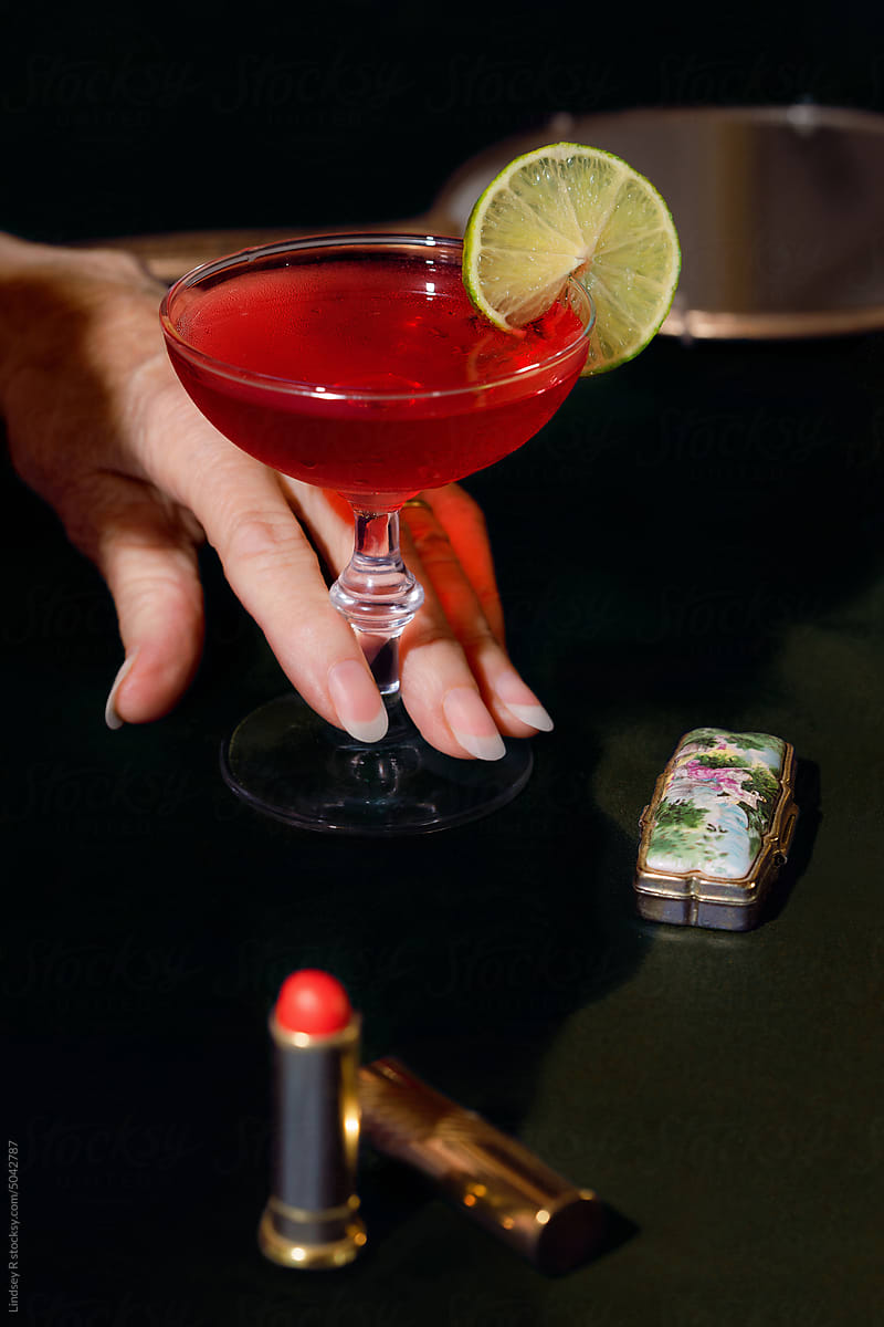 Woman Hand Holding Cosmopolitan Cocktail