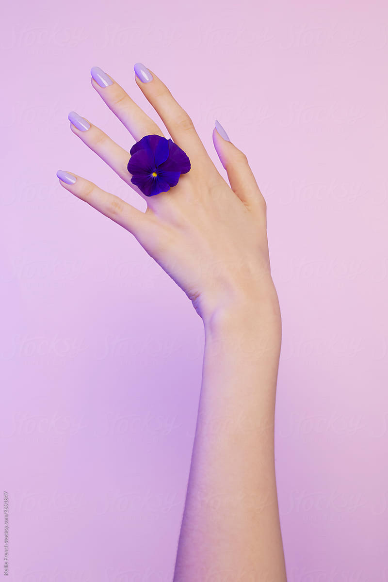 Violet flower ring portrait