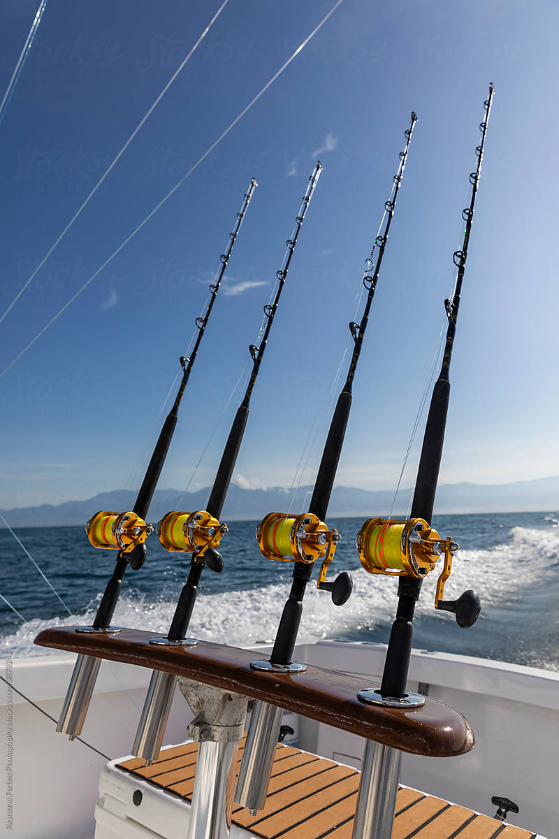 Deep Sea Sportfishing with Fishing Rods in Holder
