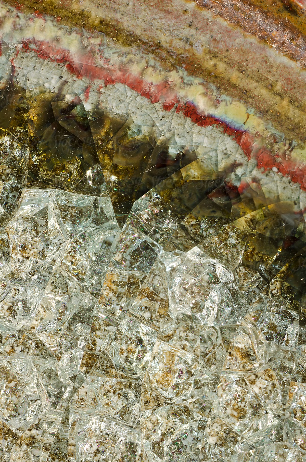closeup macro microphotograph patterns crackle finish ceramic plate