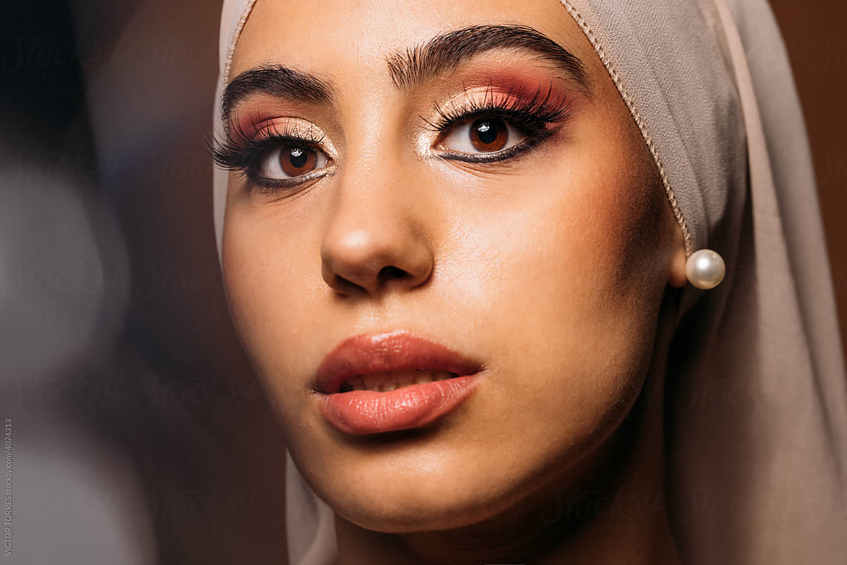 Young Muslim woman with makeup