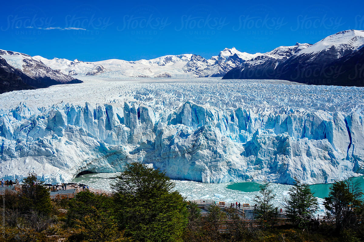 Aerial view of the Perito Moreno glacier, Patagonia, Argentina.
