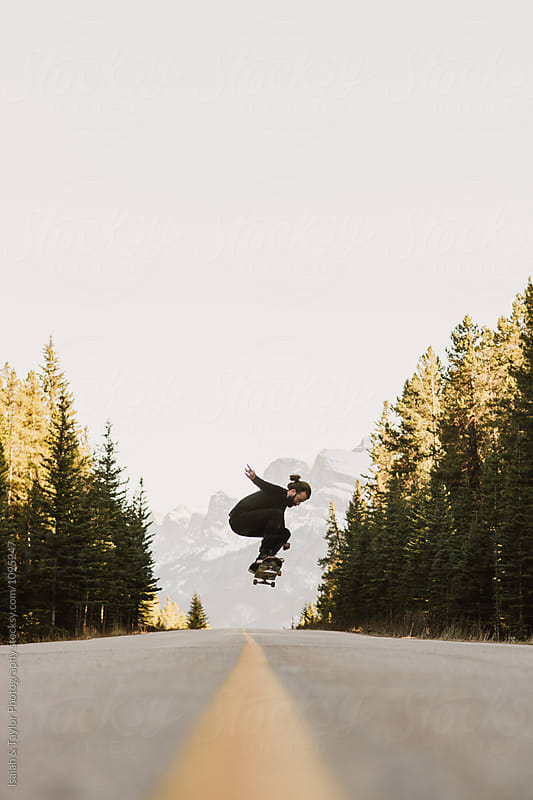 Mountain Street Skateboarder