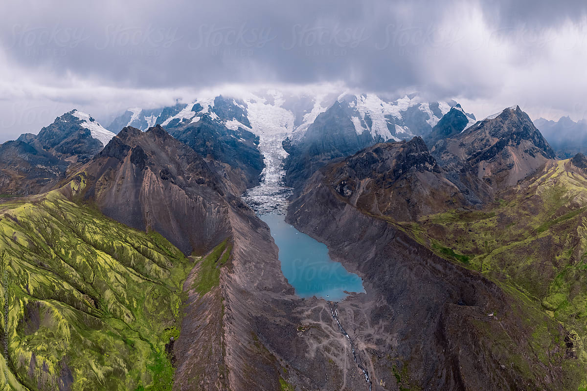 Epic glacier and mountain landscape in Peru