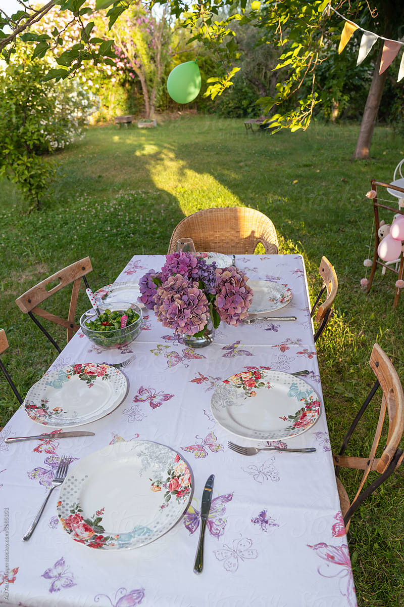 Garden summer party in the provence garden