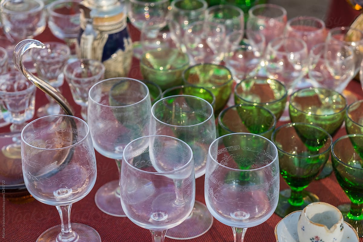 Set of vintage wine glasses