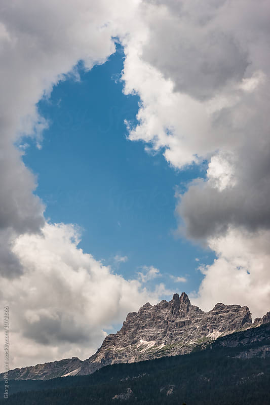 Beautiful Clouds Over Italian Dolomites, Rocky Mountains during Summer