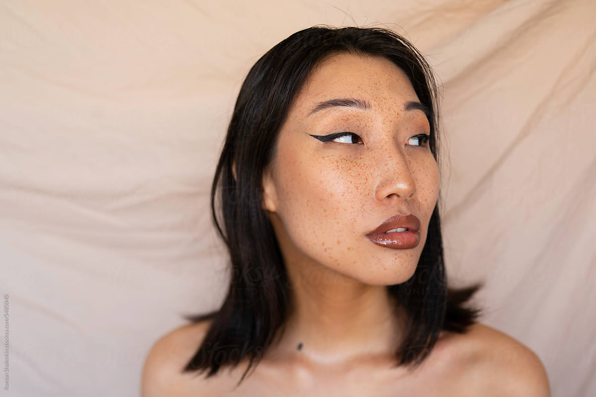 Young Freckled Asian Model