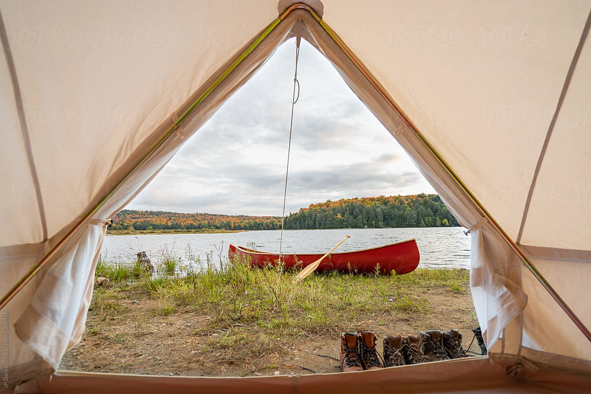 View Boots Canoe from Canvas Tent Campsite