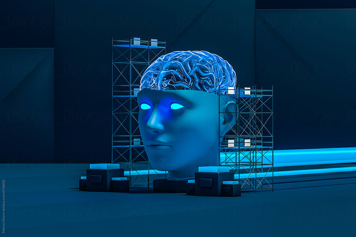 "Ai head construction" by Stocksy Contributor "Marcos Osorio"