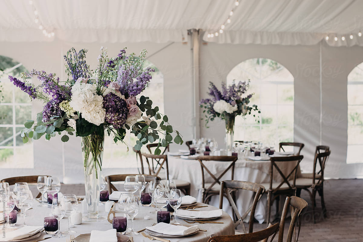 Beautiful Purple Floral Wedding Reception