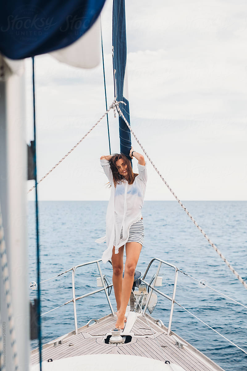 Portrait of a Woman on Sailboat