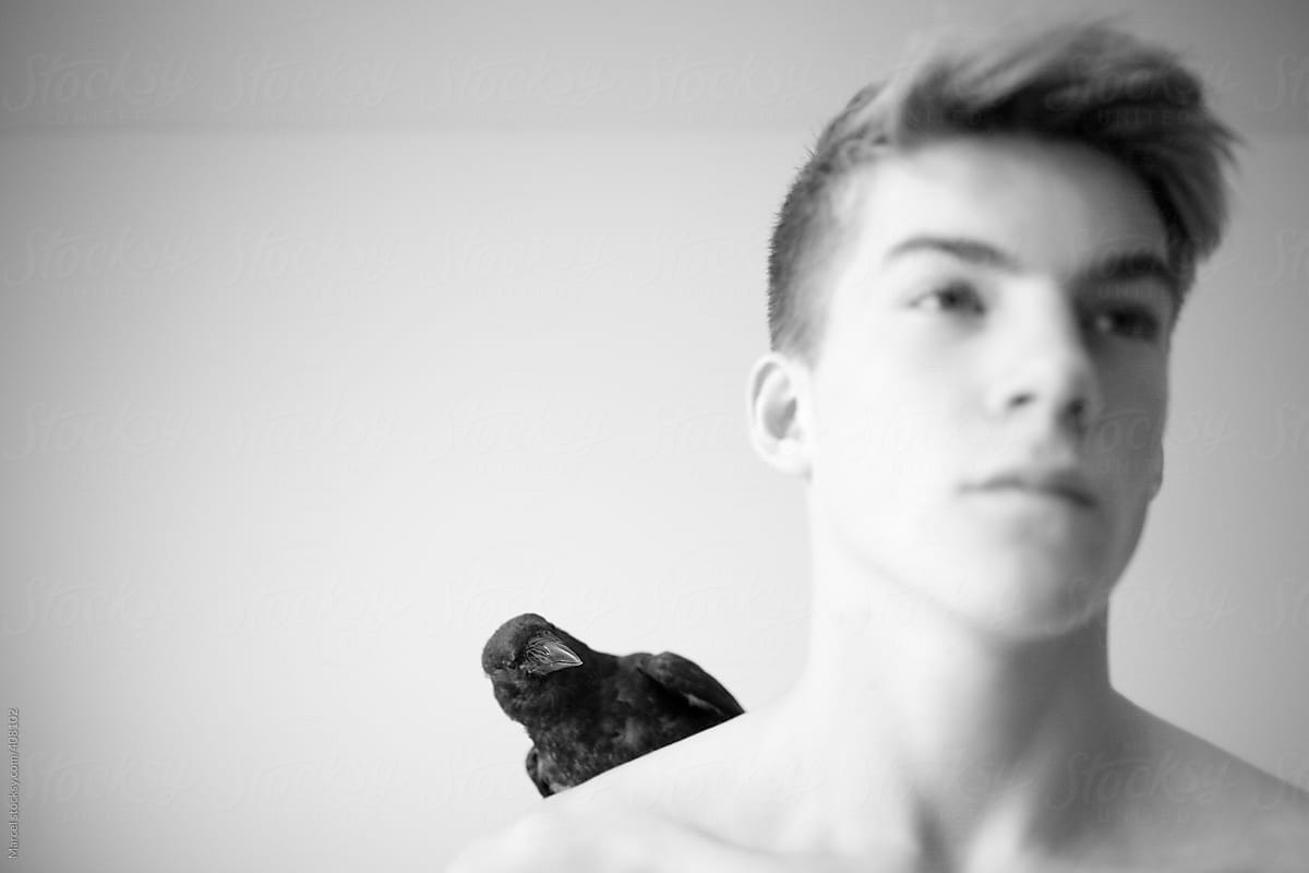 Boy and his crow
