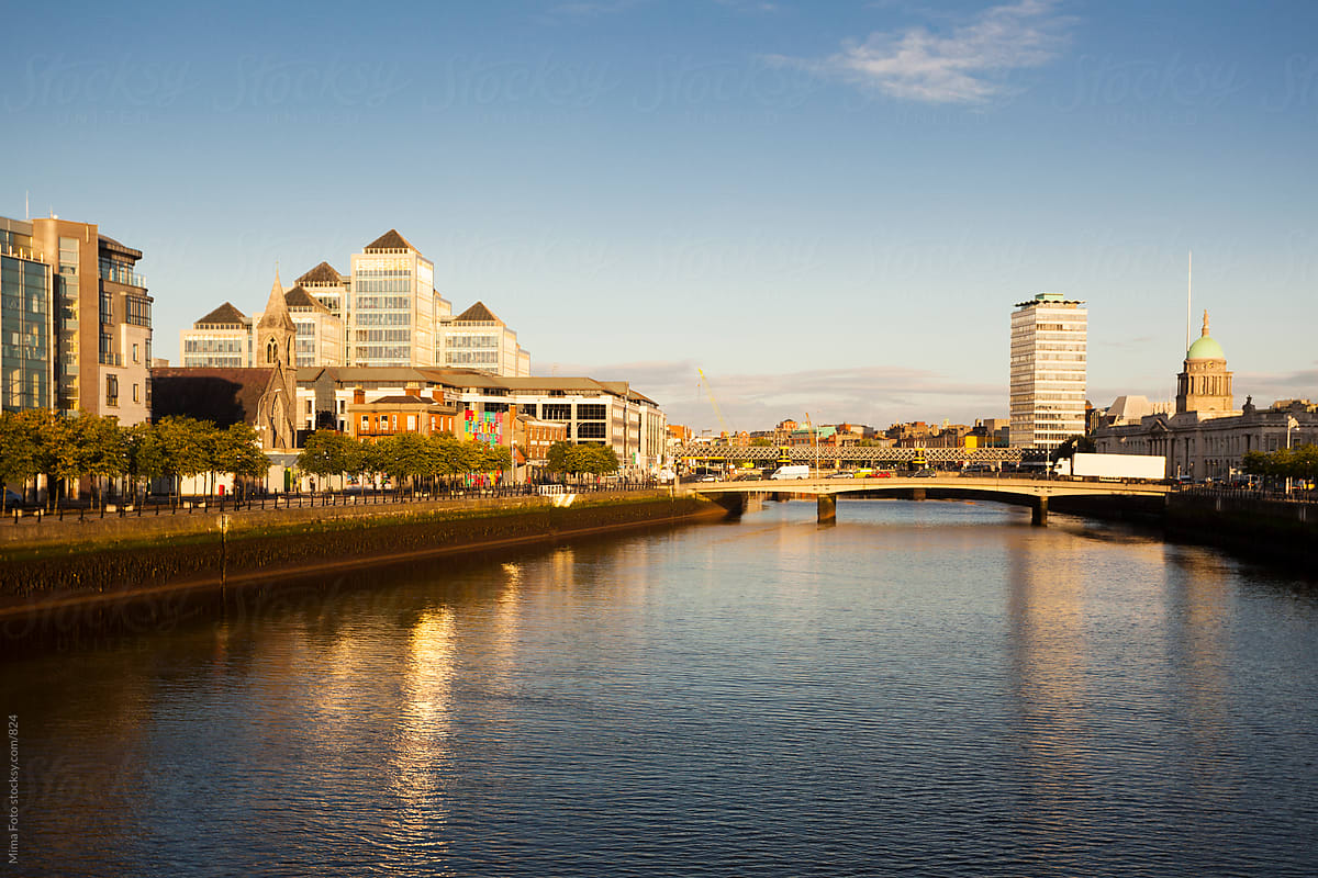 Central Dublin and Liffey River
