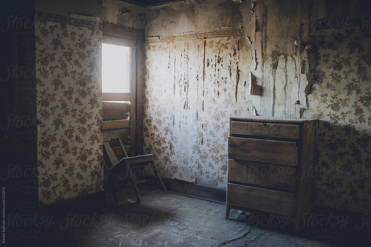 Creepy abandoned room with window