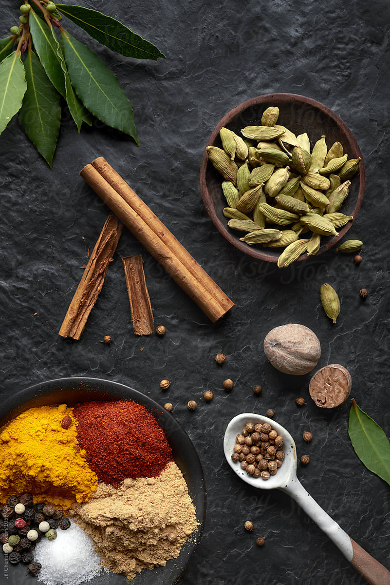 Indian Spices On Dark Background | Stocksy United