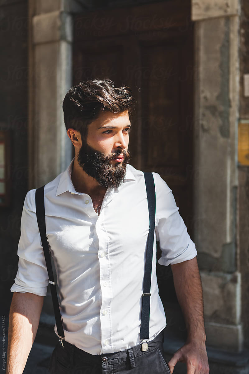 Attractive Young Italian Man with Black Beard