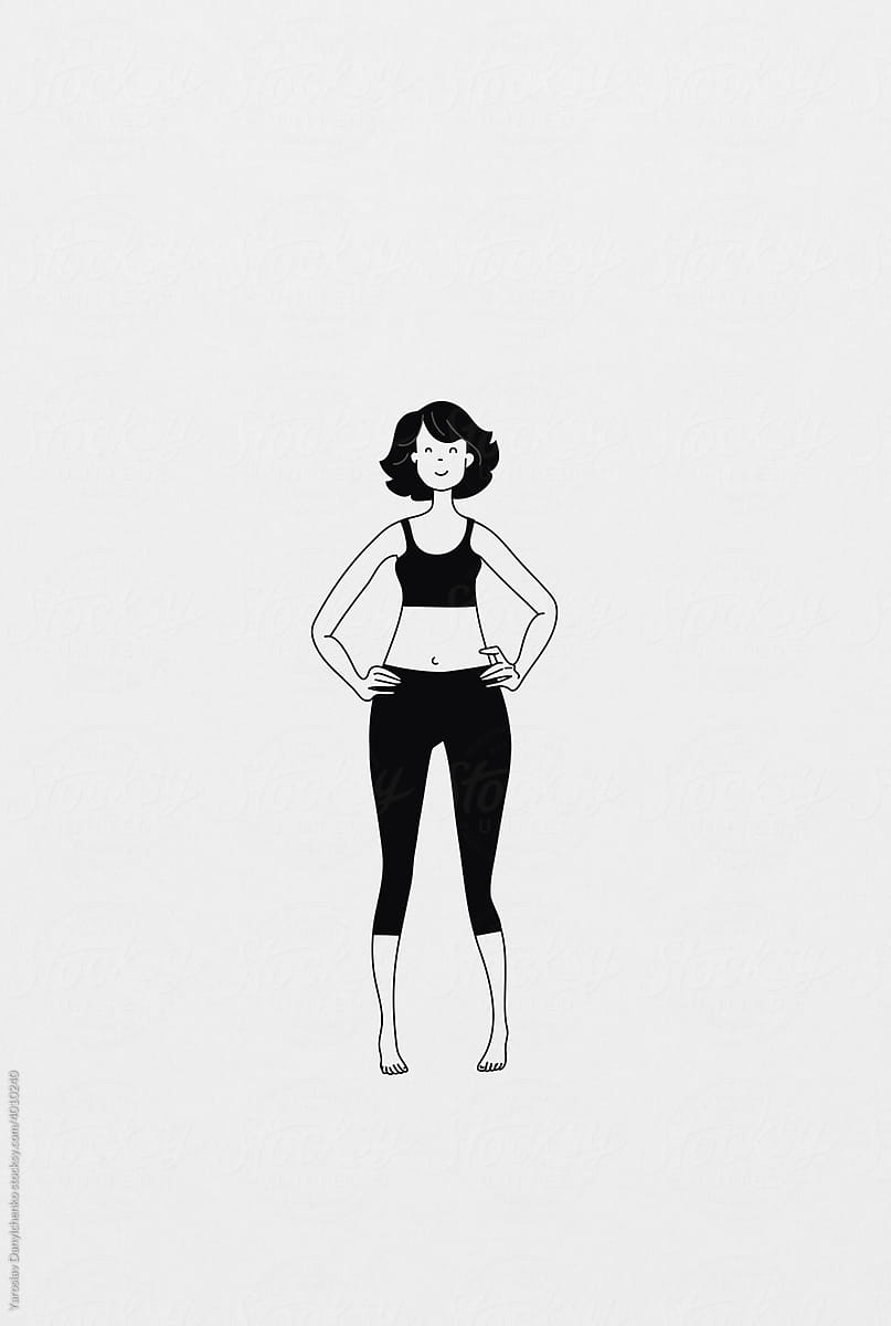 Illustration of woman with triangle body shape