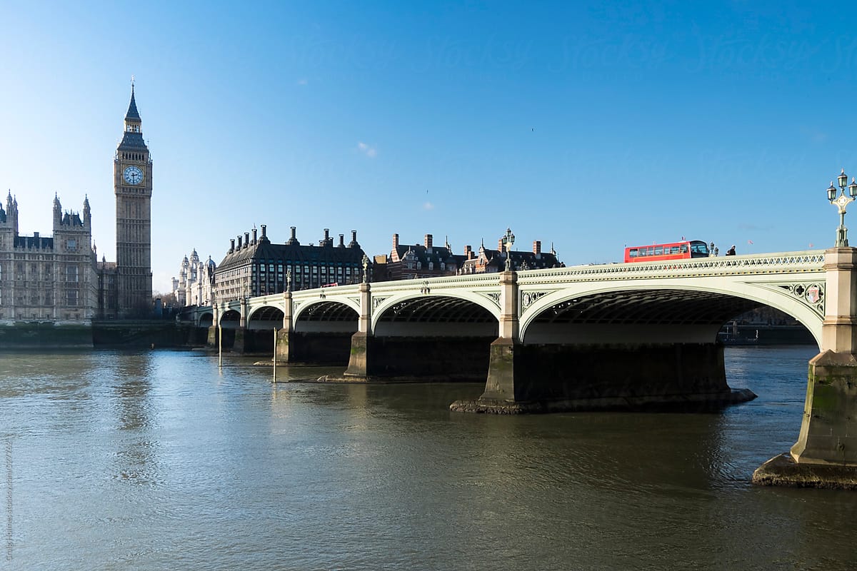 The House of Commons and Westminster Bridge, London