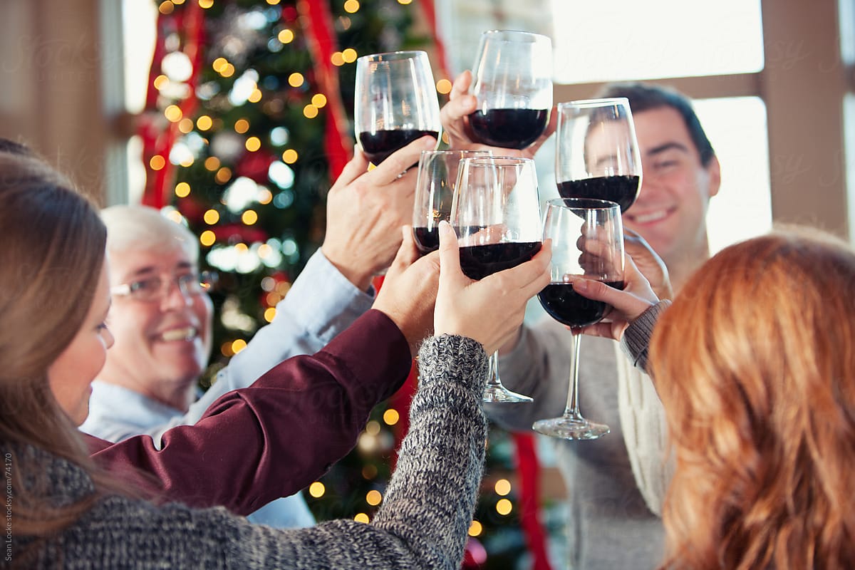 Christmas: Friends Toast the Season at Party