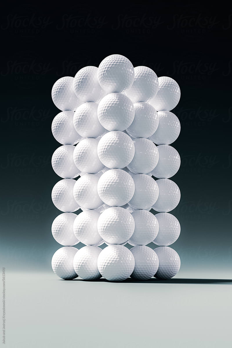 Stack of Golf Balls in Perfect geometric formation