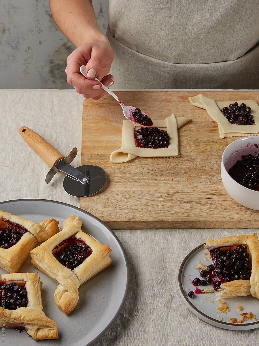 Making Blueberry Puff Pastries