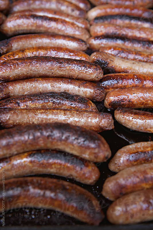 Close up of sausages on Australian Election Day at a Sausage Sizzle