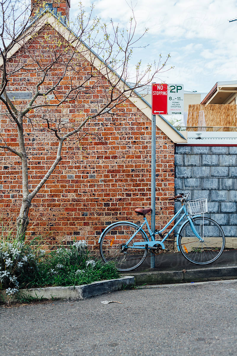 Blue Bike outside Brick House