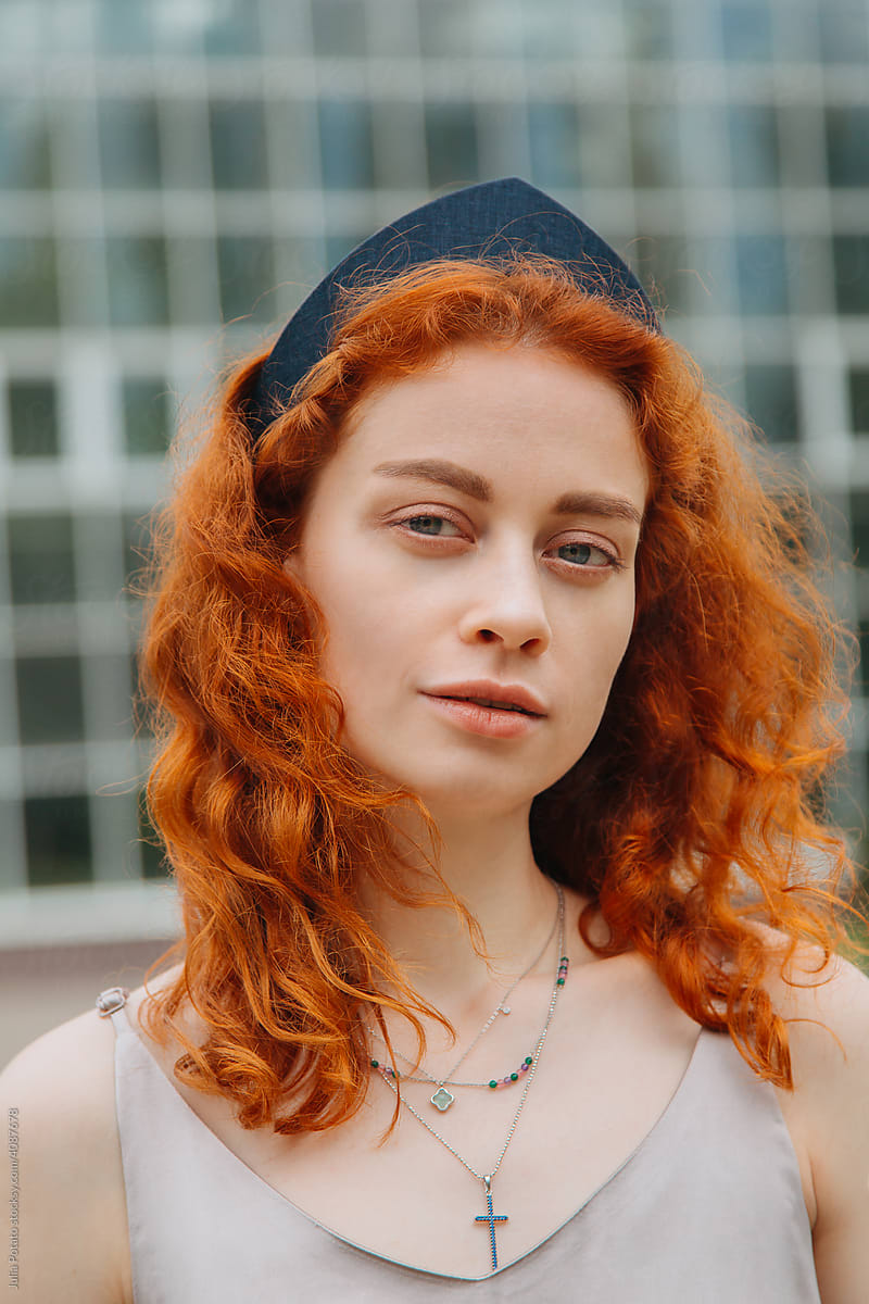 Portrait of redheaded young woman