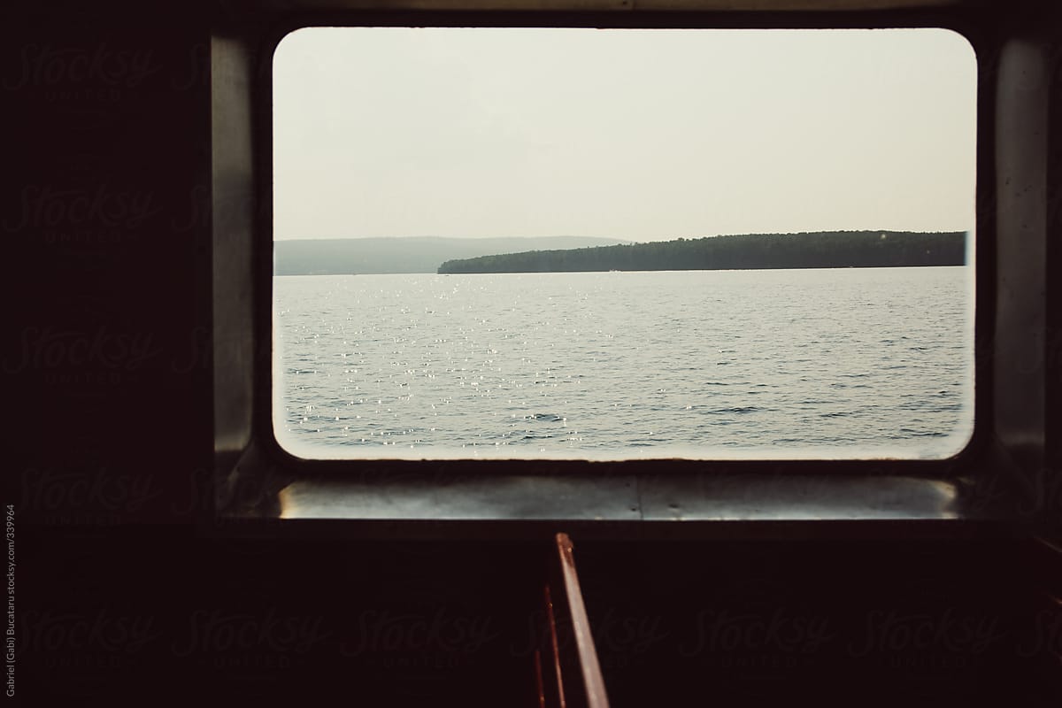 Lake Shore Through a Ferry Boat Window