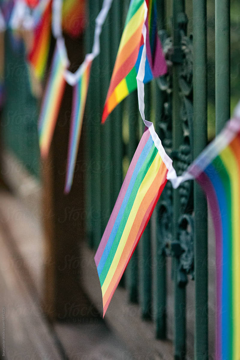 LGBTQ+ Pride Flag Banner Decoration On Porch