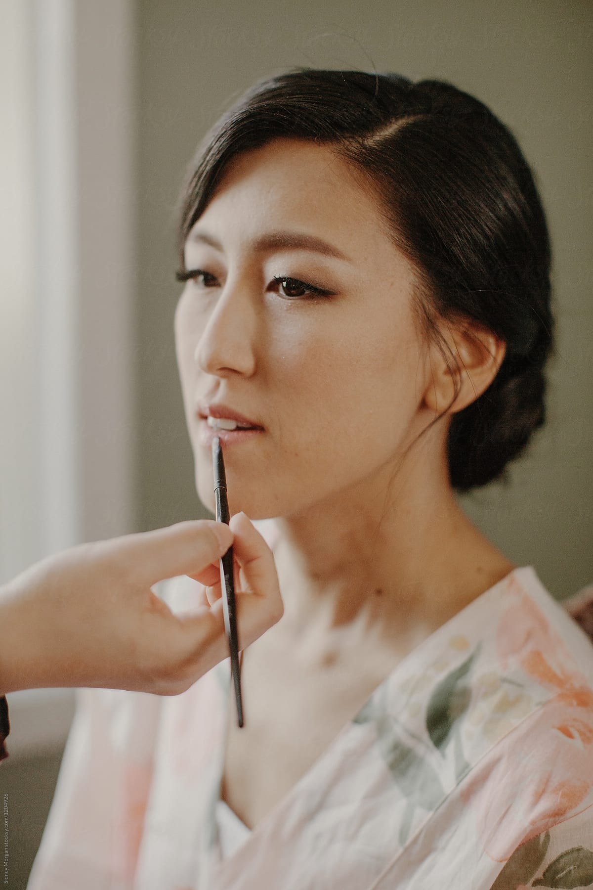 Korean Bride Getting Her Makeup Done by