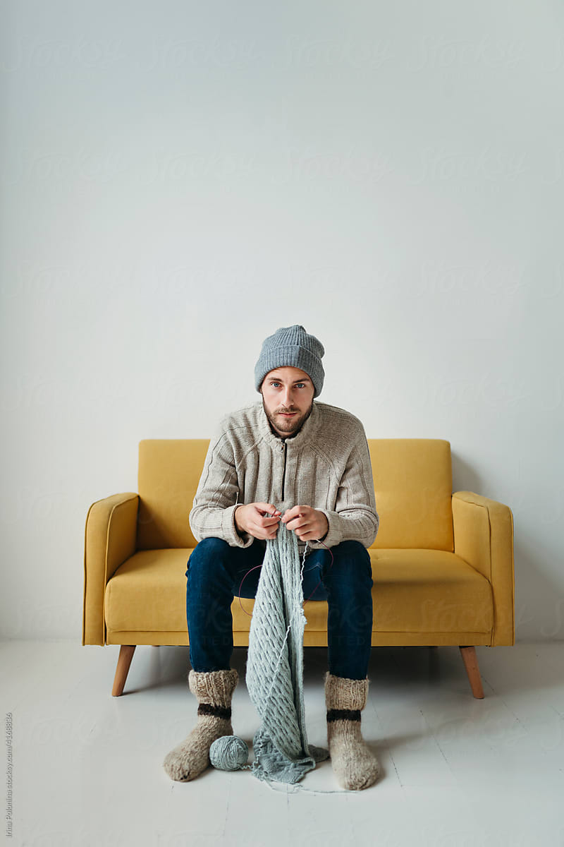 A knitter young man.