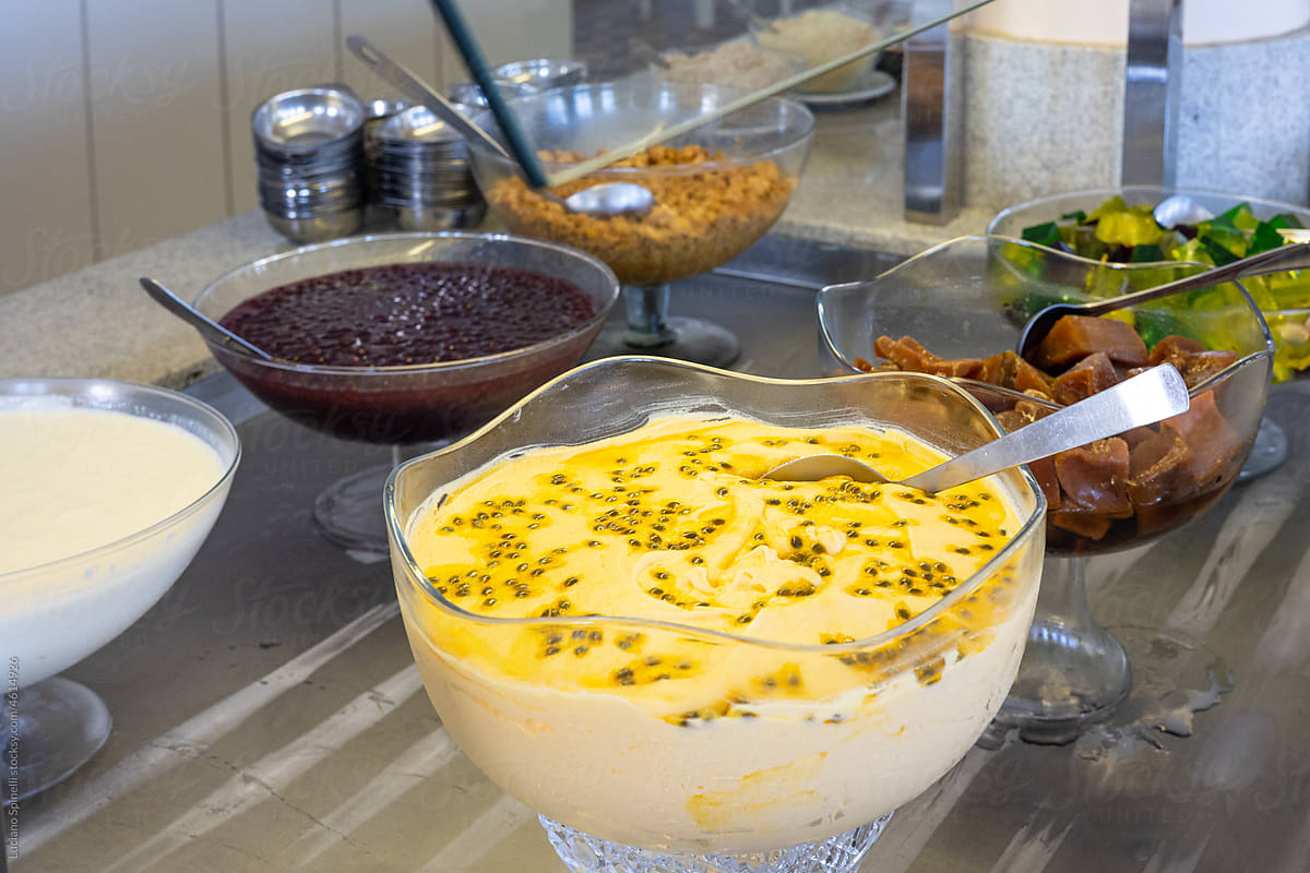 Passion fruit mousse and other Brazilian national homemade desserts