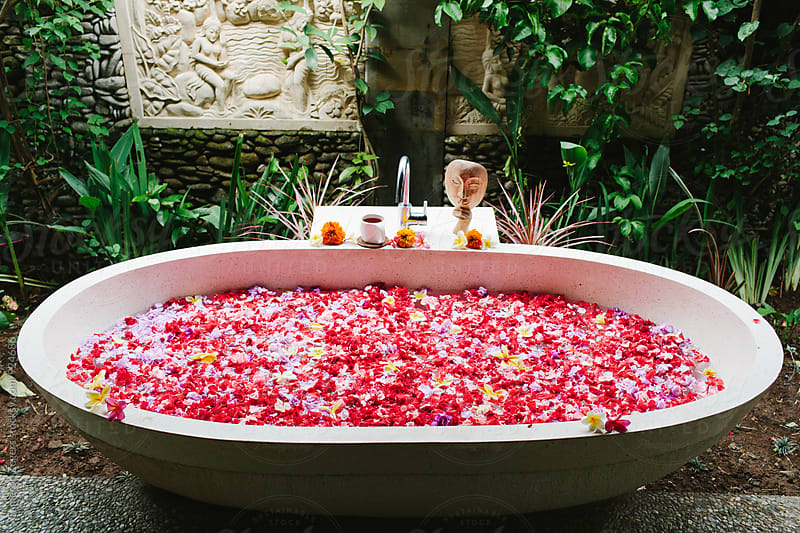 flower bath at balinese spa