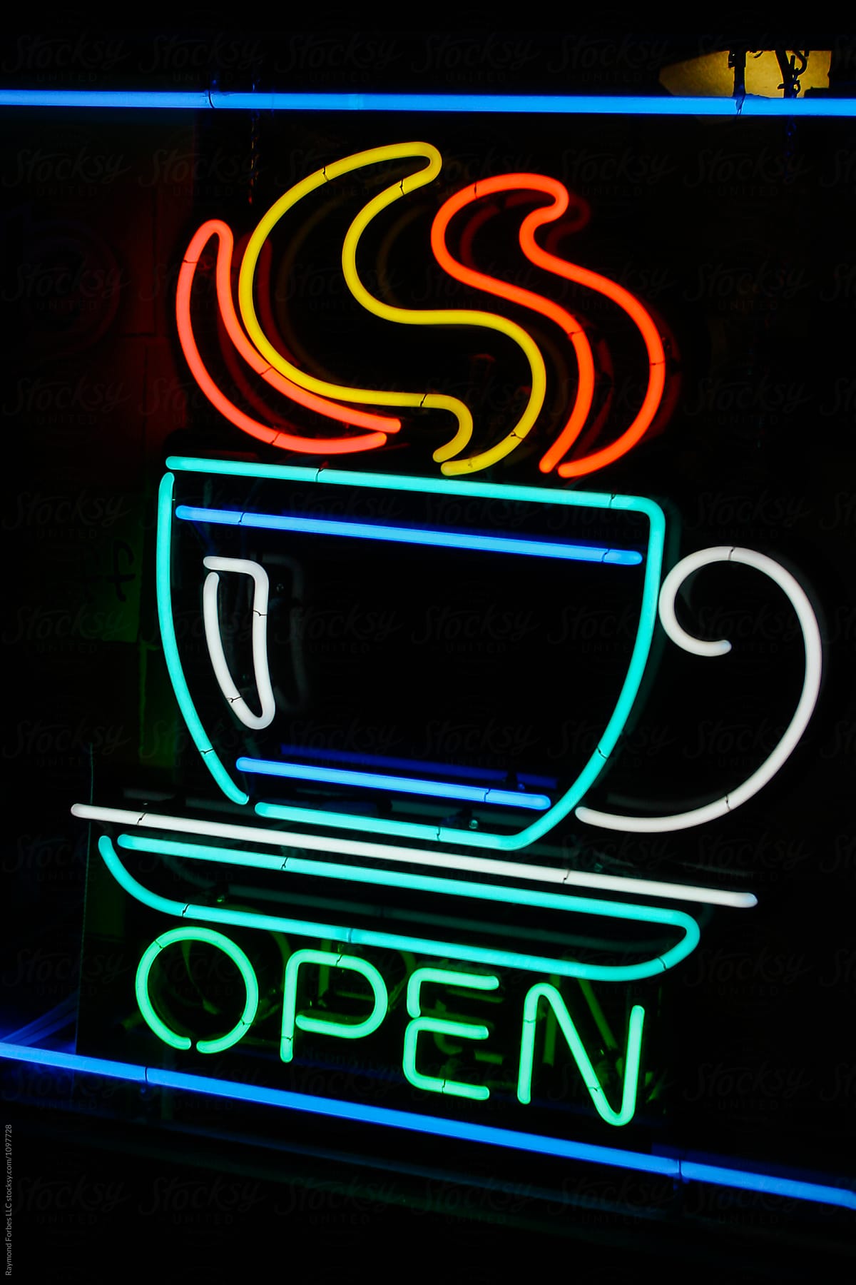 Coffee Shop Neon open Sign small business