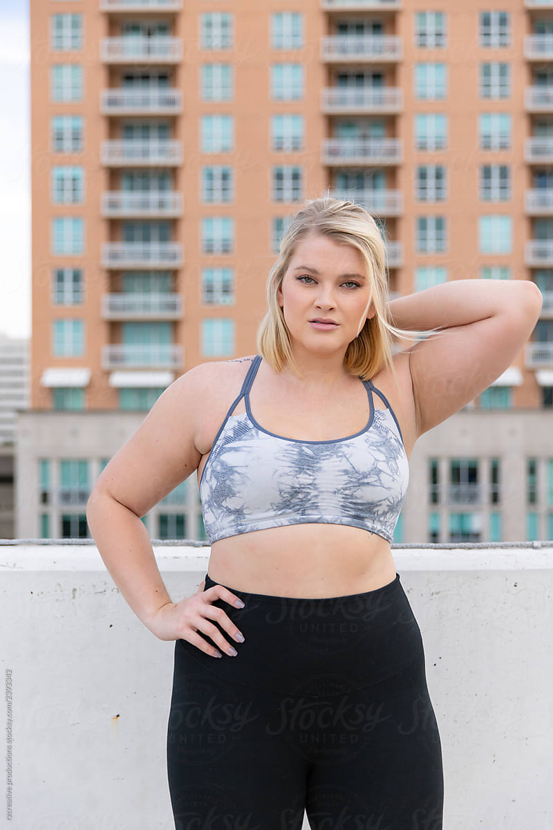 Portrait Of An Athletic Real Plus Size Woman Outdoors. by Stocksy