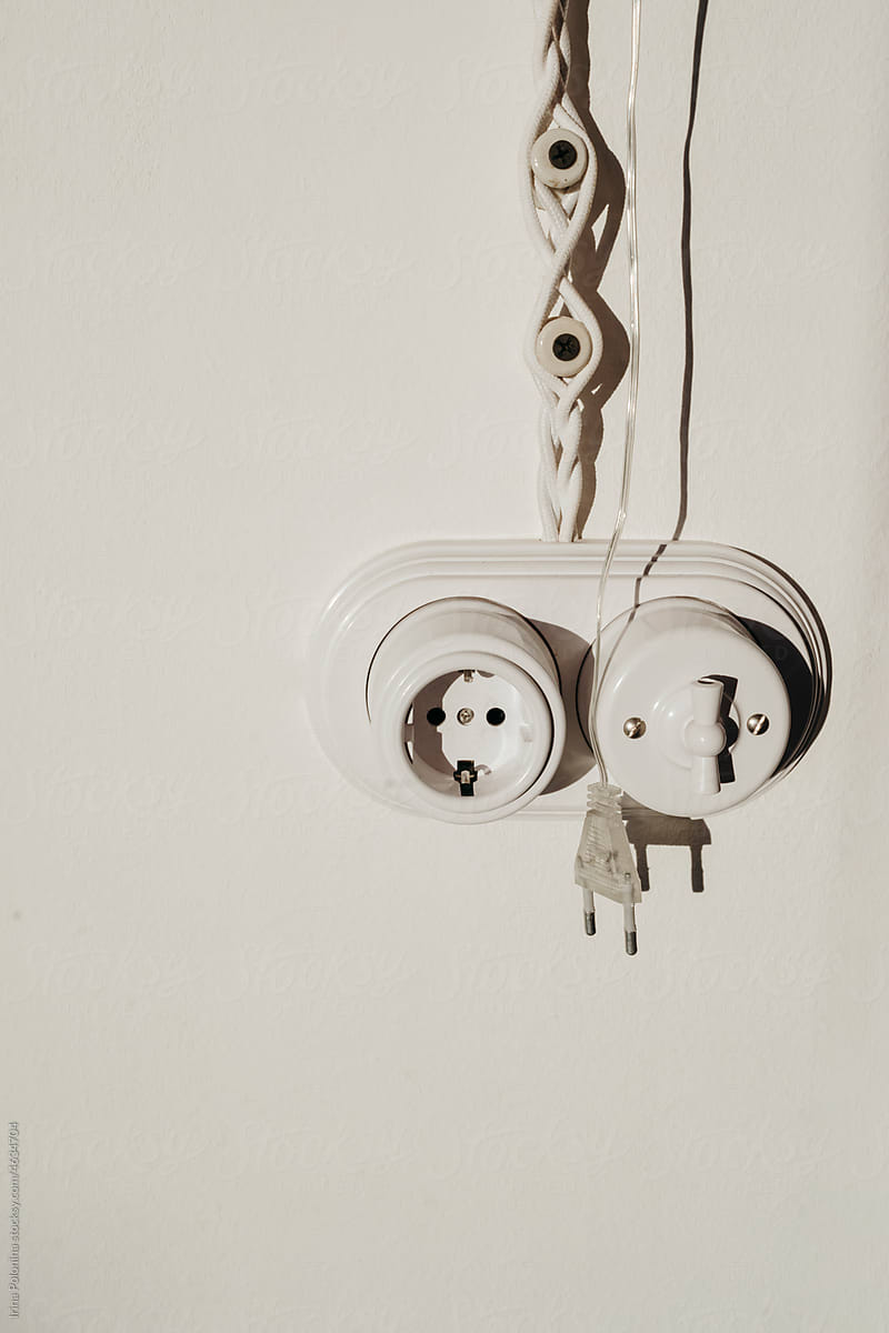 Antique system of electrical wires in apartment.