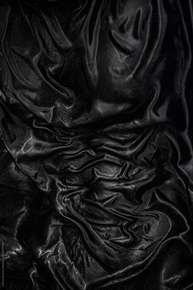 Elegant Black Silk Naked Wet Texture