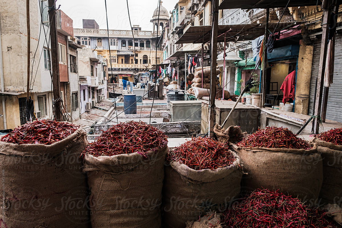Spice market in Delhi.