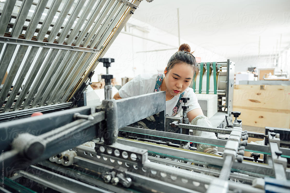 Female employer in printing industry