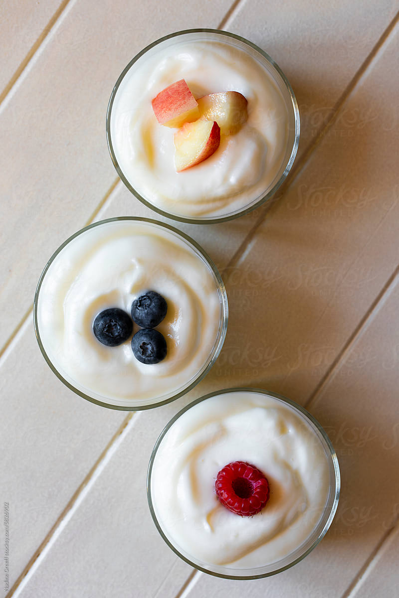 Plain natural yogurt with fruit