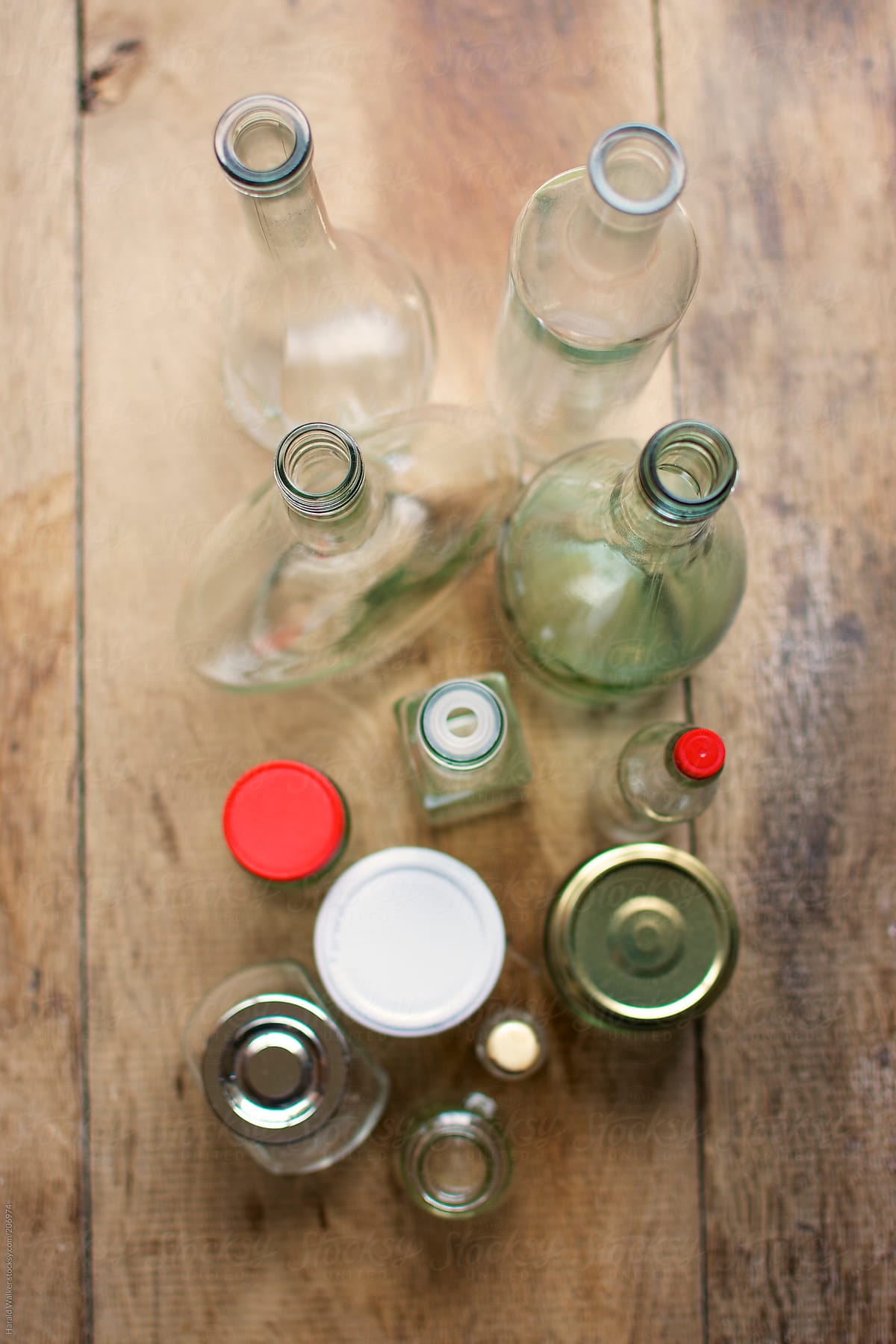 Recycling glass jars and bottles