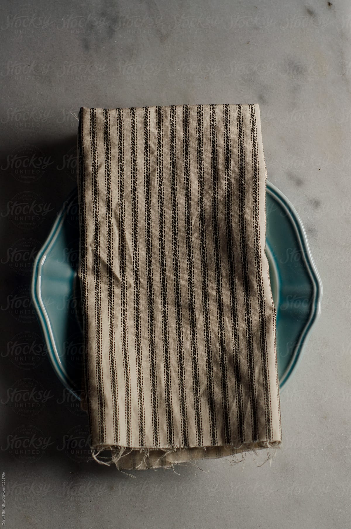 dinner napkin and plate
