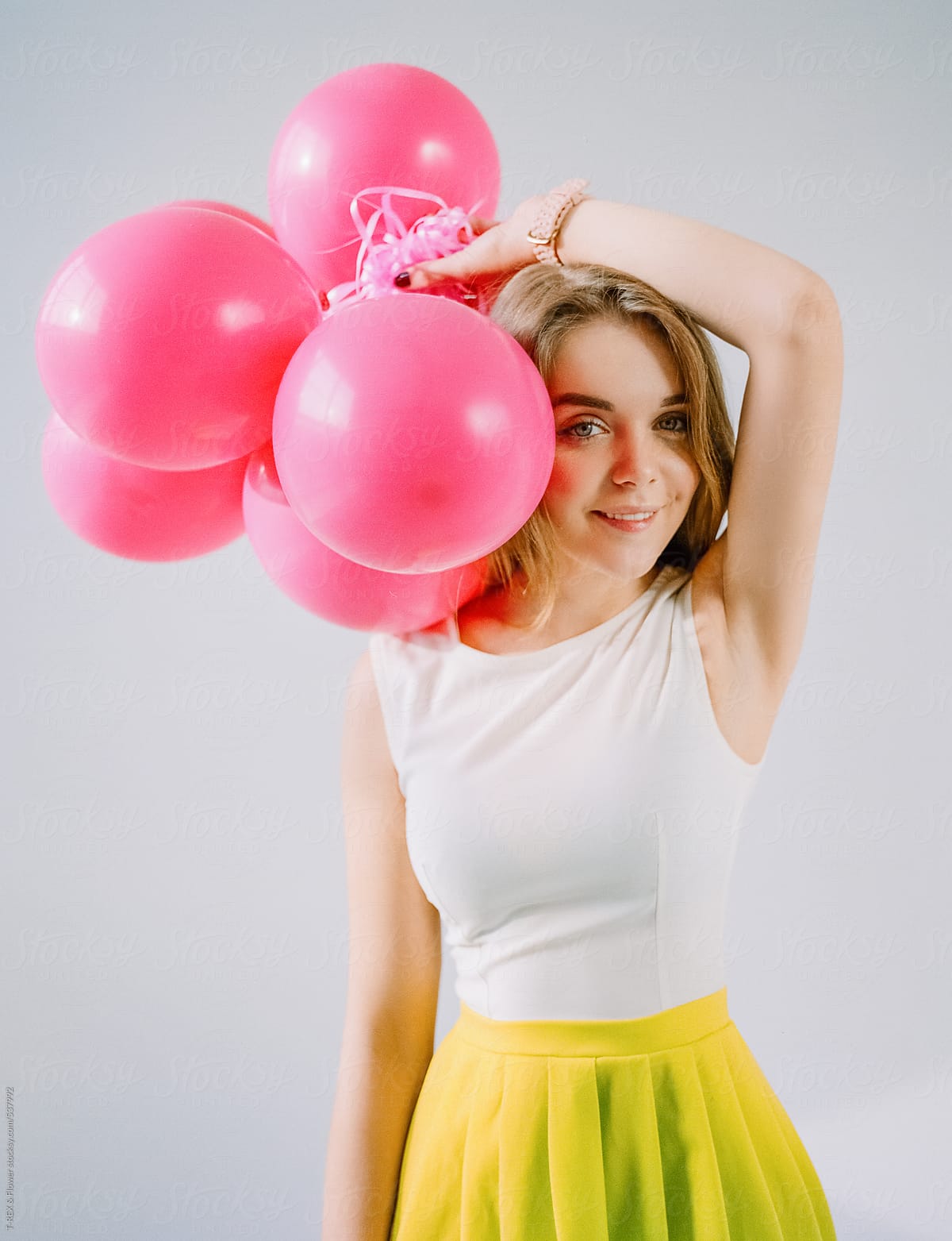 Beautiful Girl With Balloons By Danil Nevsky