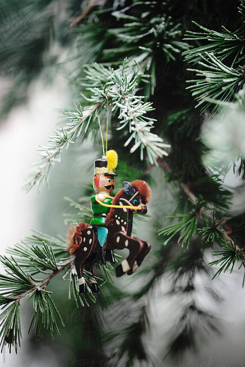 Vintage  soldier hanging from Christmas tree
