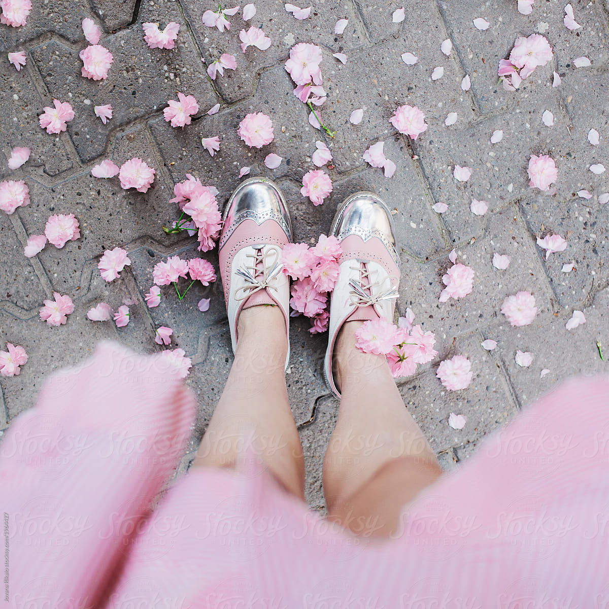 Pink shoes and flowers