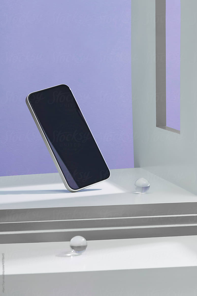 Black mobile smartphone mockup with blank scree